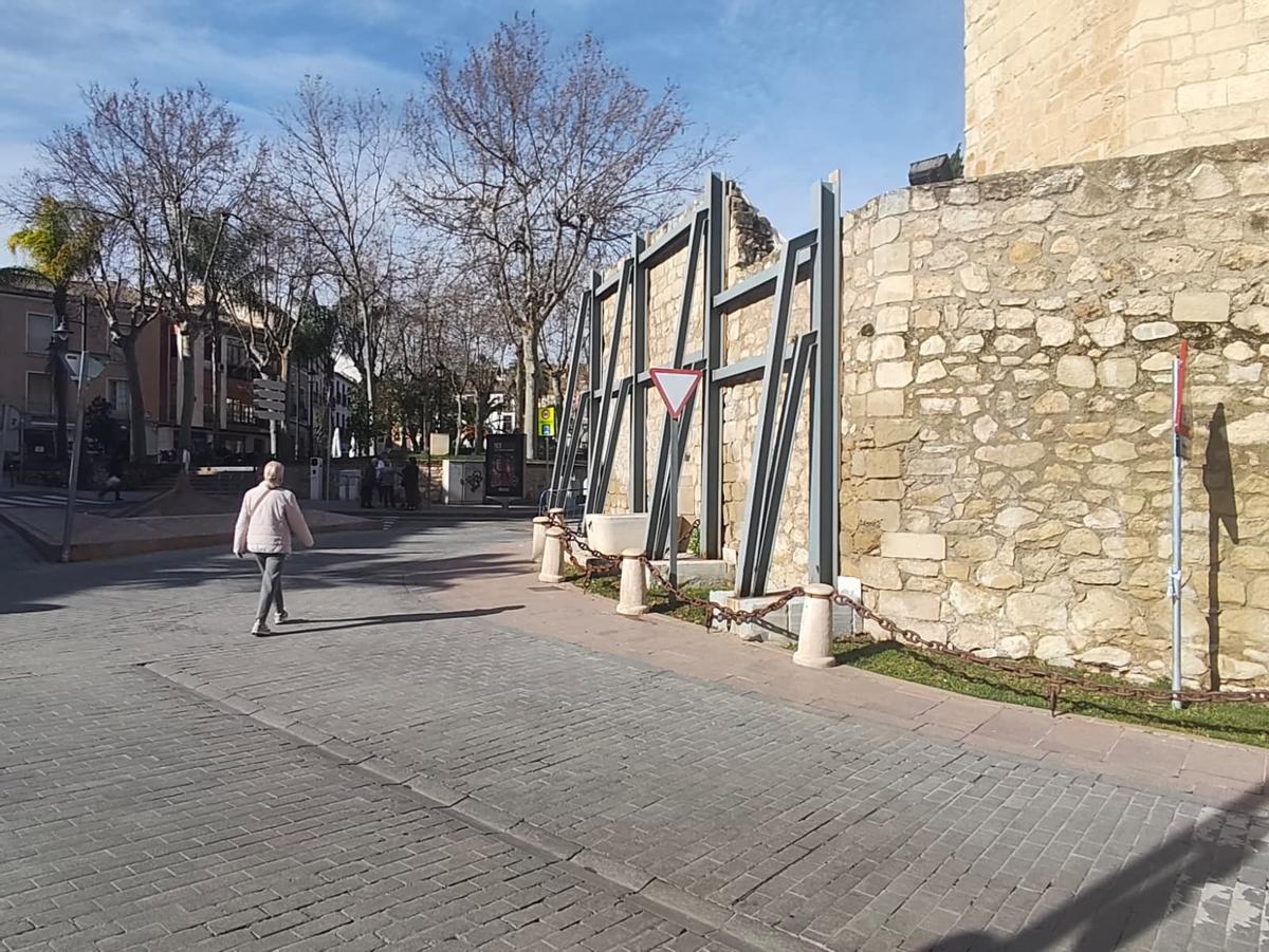Lienzo del muro afectado por el derrumbe el pasado mes de septiembre.