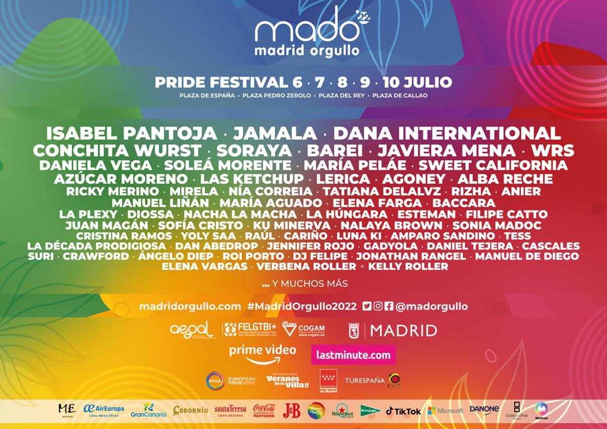 El cartel de conciertos para las fiestas del Orgullo