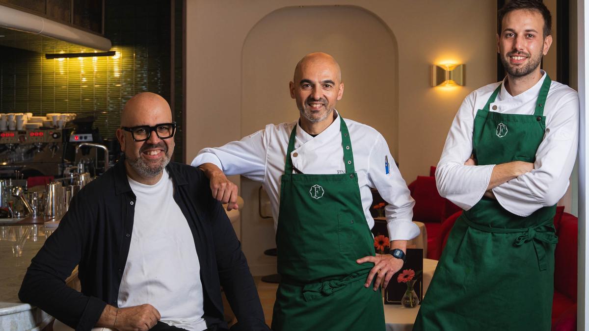 Los chefs de Finorri: Josep Nicolau, Albert Soteras y Marc Vitega.