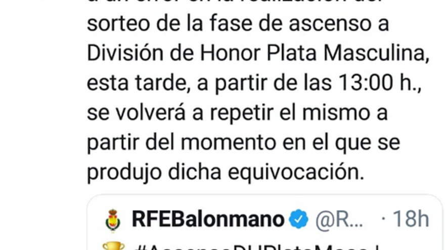 El tuit de la Federación.