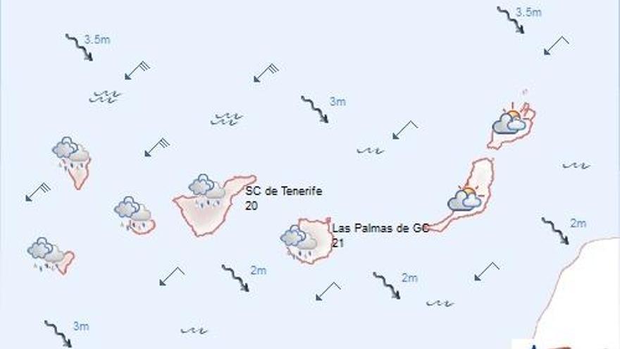 Lluvias en el norte y este de las islas más montañosas