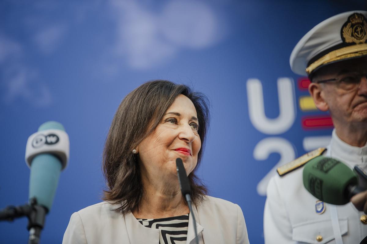 La ministra de Defensa, Margarita Robles, en la reunión de ministros de Defensa de la UE en Toledo, el 30 de agosto. La ministra de Defensa, Margarita Robles, en la reunión de ministros de Defensa de la UE en Toledo, el 30 de agosto.
