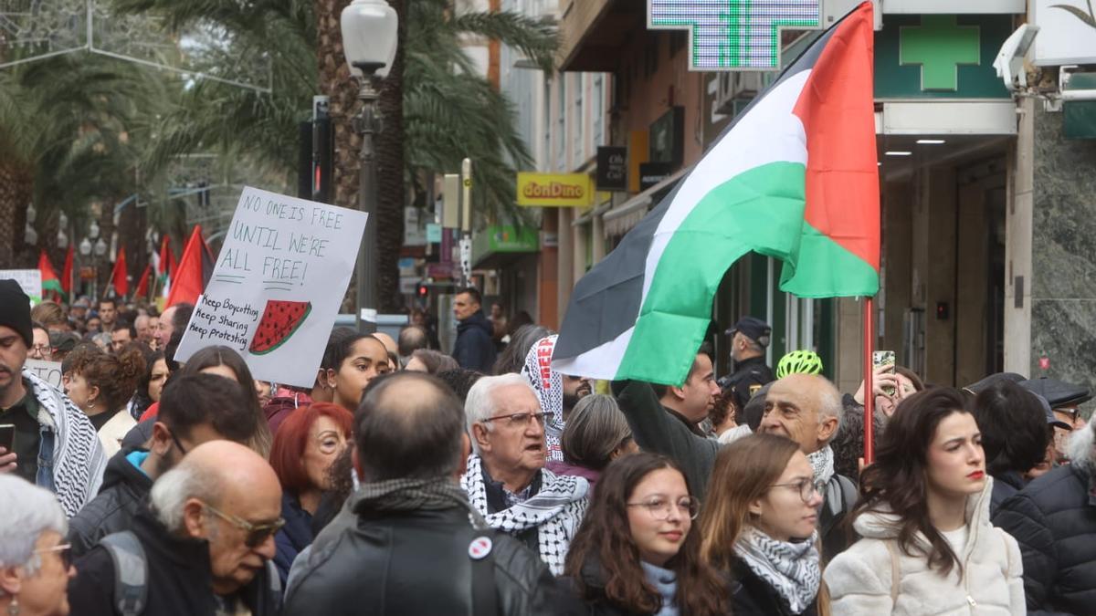 Manifestación en Alicante en apoyo a Palestina
