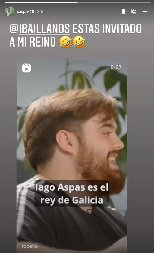 Iago Aspas ha contestado a Ibai subiendo una historia en Instagram