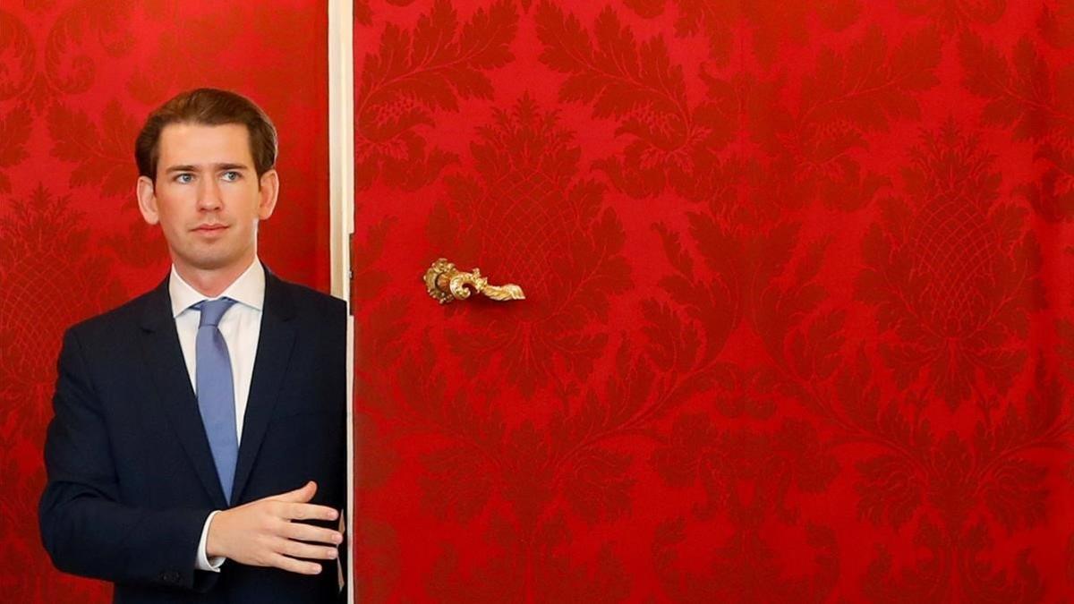 Sebastian Kurz, al salir de la reunión con el presidente de Austria.