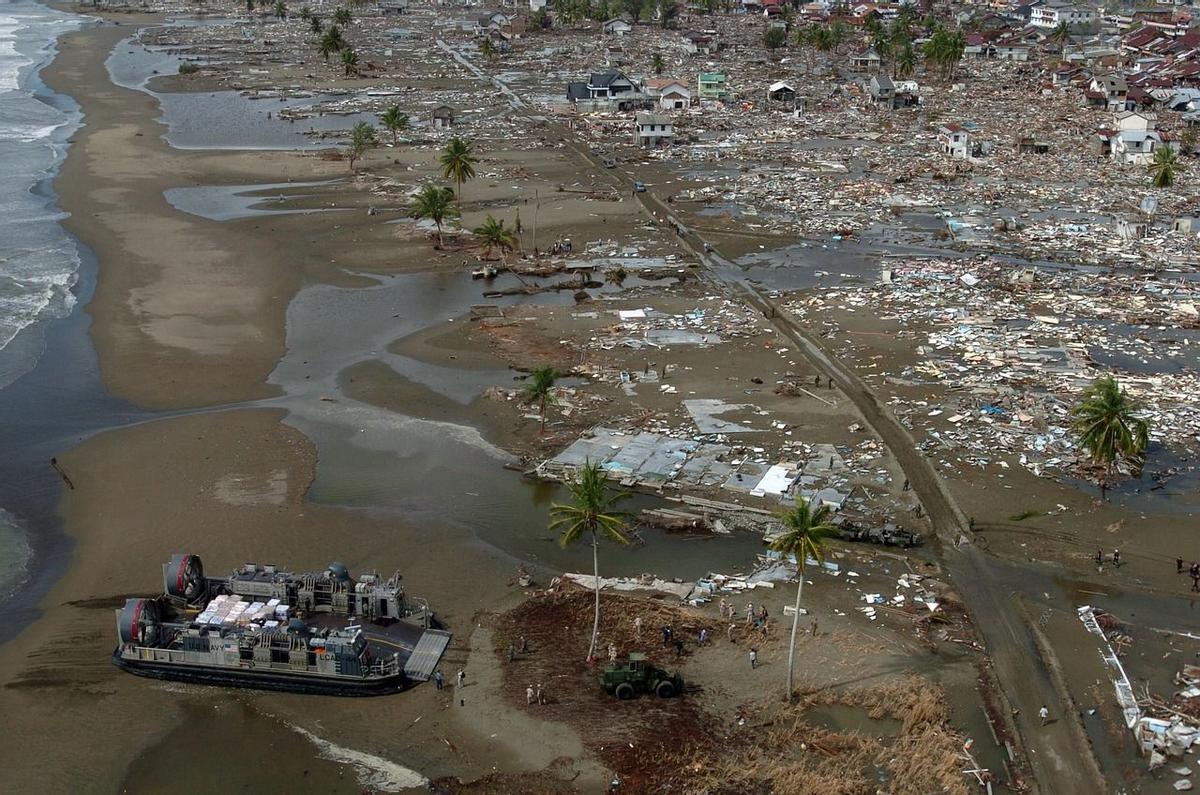 Desvastadoras consecuencias de un tsunami.