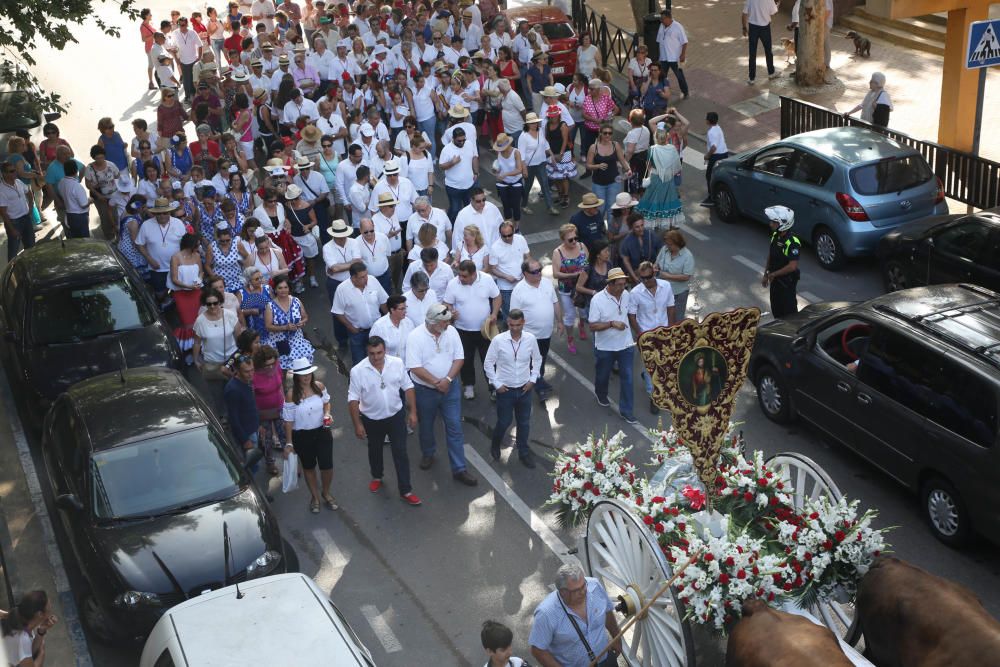 Los romeros de San Bernabé recorrieron ayer las calles de la ciudad en su tradicional romería procesionando al Santo Patrón hasta Nagüeles