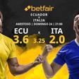 Ecuador vs. Italia: horario, TV, estadísticas, clasificación y pronósticos