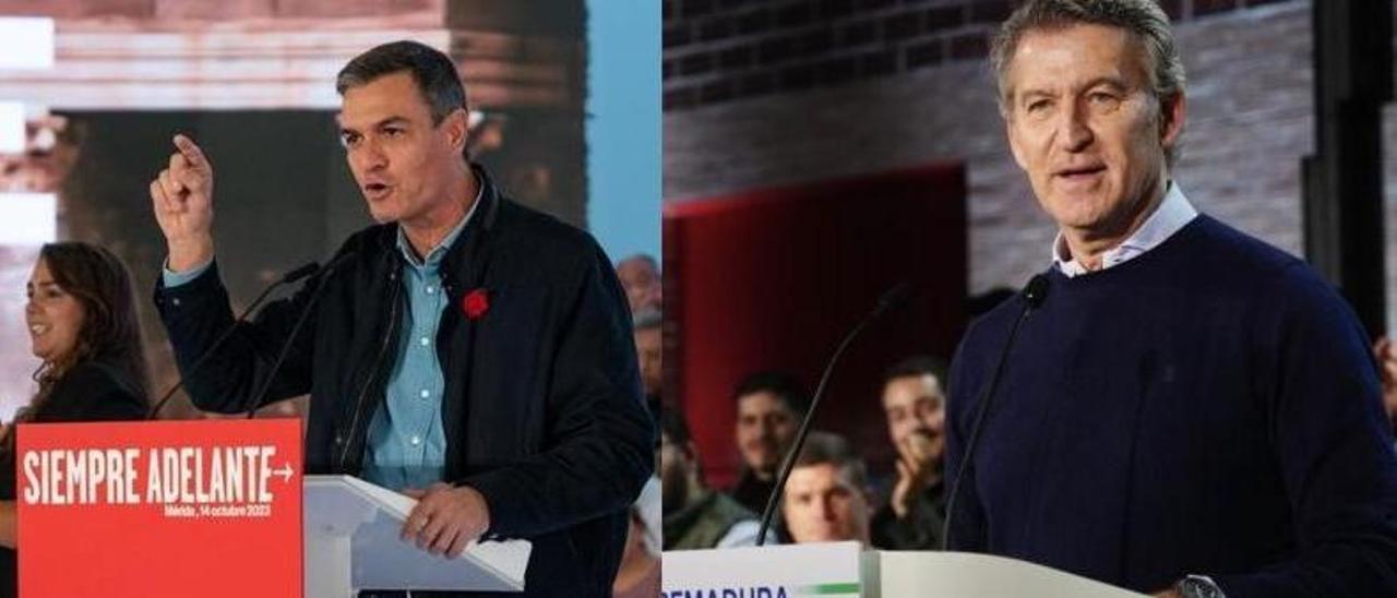 Yo a Cáceres, tú a Navalmoral: Pedro Sánchez y Núñez Feijóo ofrecerán los mítines clave del próximo fin de semana
