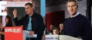 Yo a Cáceres, tú a Navalmoral: Pedro Sánchez y Núñez Feijóo ofrecerán los mítines clave del próximo fin de semana