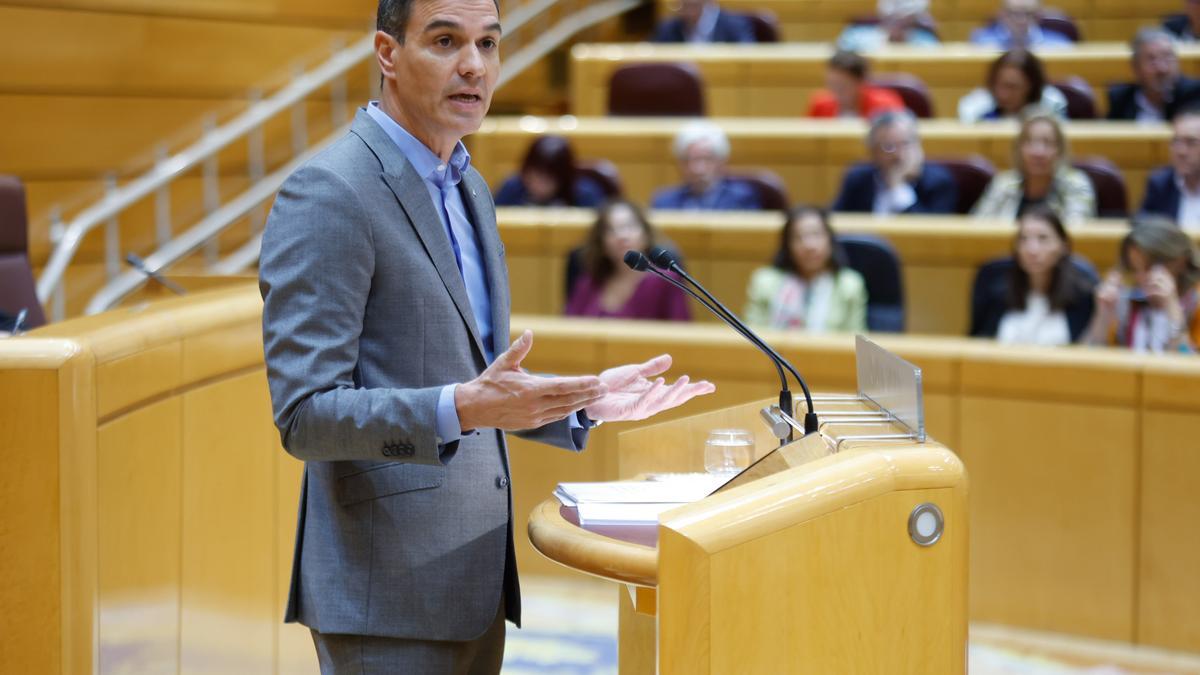 El president espanyol, Pedro Sánchez, al Senat