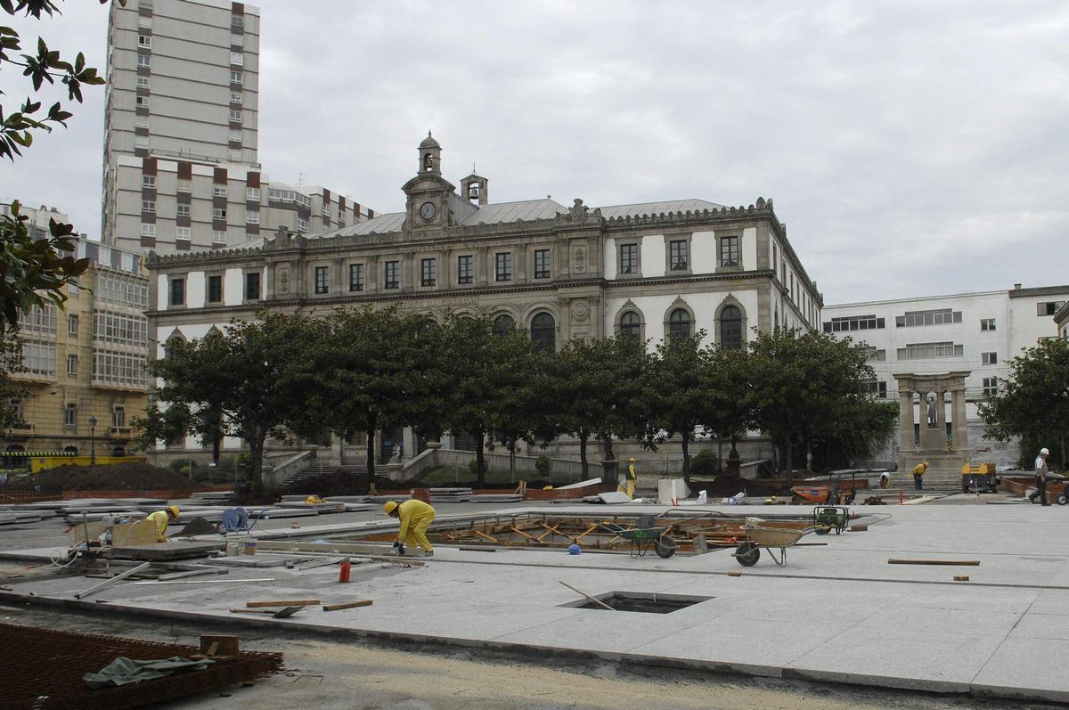 La obra de plaza de Pontevedra en 2008