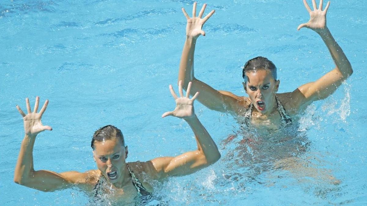 Ona Carbonell y Gemma Mengual, durante su actuación en la ronda preliminar