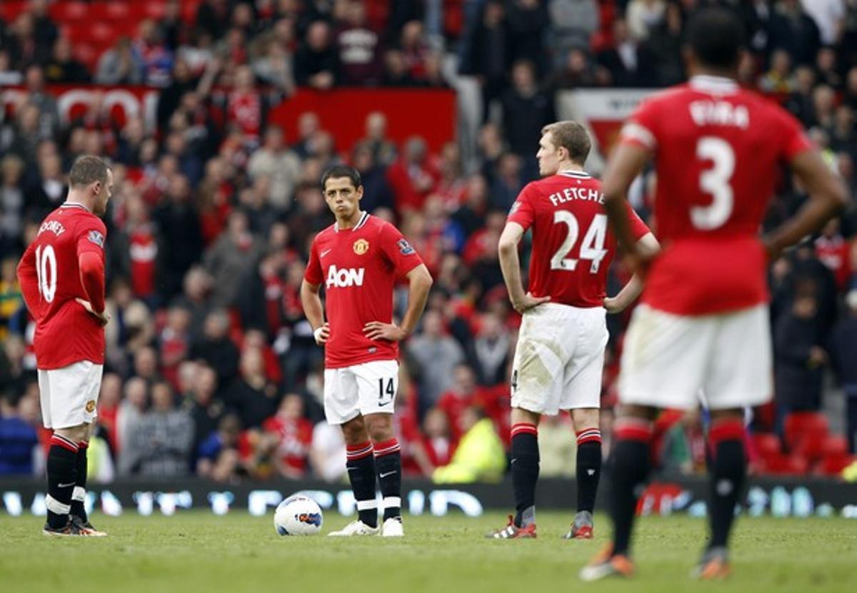 Desesperación entre los jugadores del Manchester United