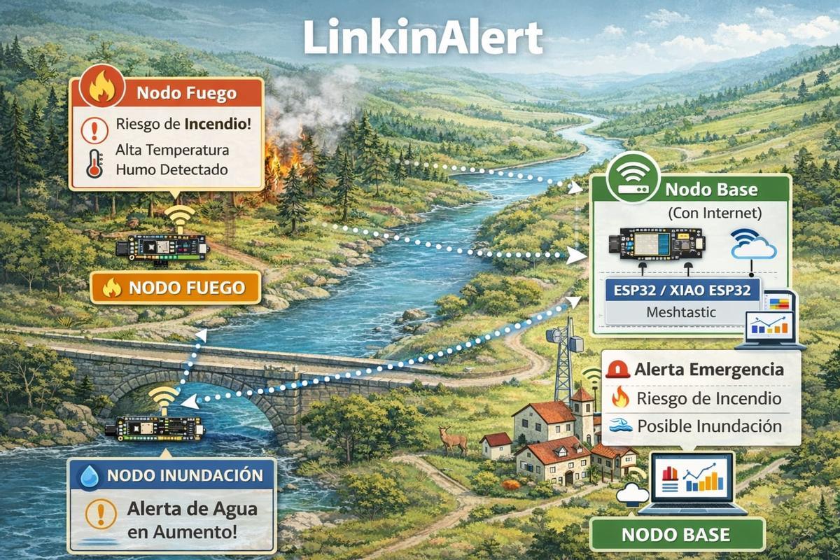 Cuatro alumnos de FP en Zafra idean una alerta contra incendios e inundaciones sin cobertura móvil