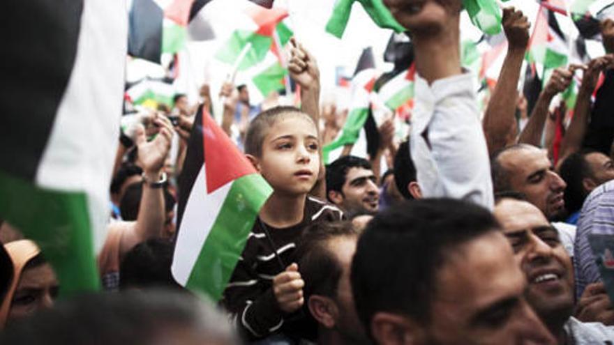 Manifestaciones en favor de la adhesión de Palestina.