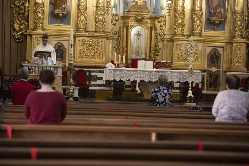 Primera misa en fase 1 en  La Merced de Xàtiva