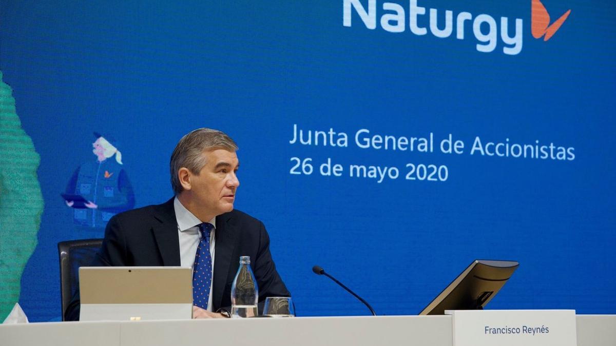 El presidente de Naturgy, Francisco Reynés, durante la junta de accionistas