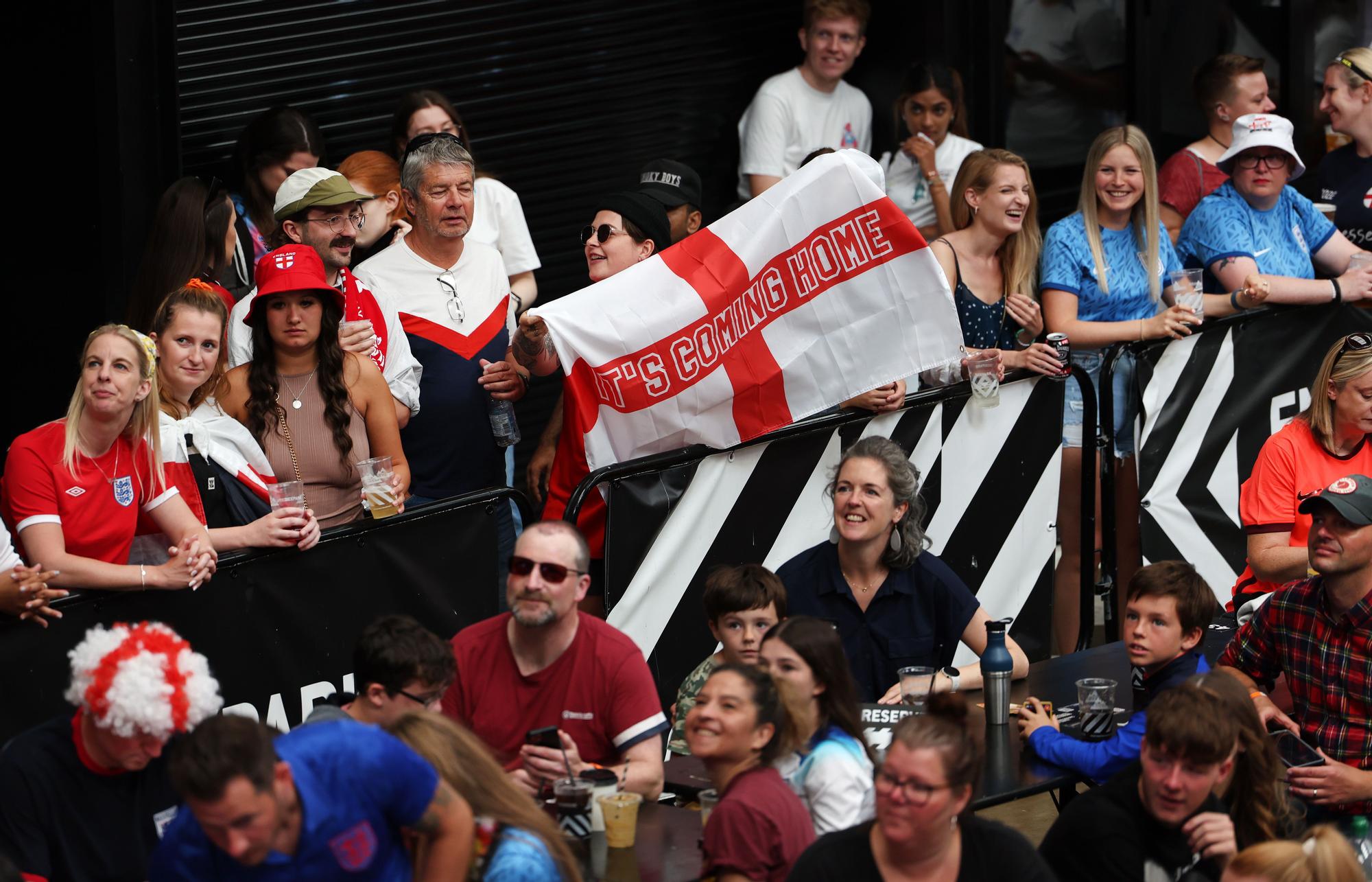 Fans watch the final of the Women's World Cup 2023 in London