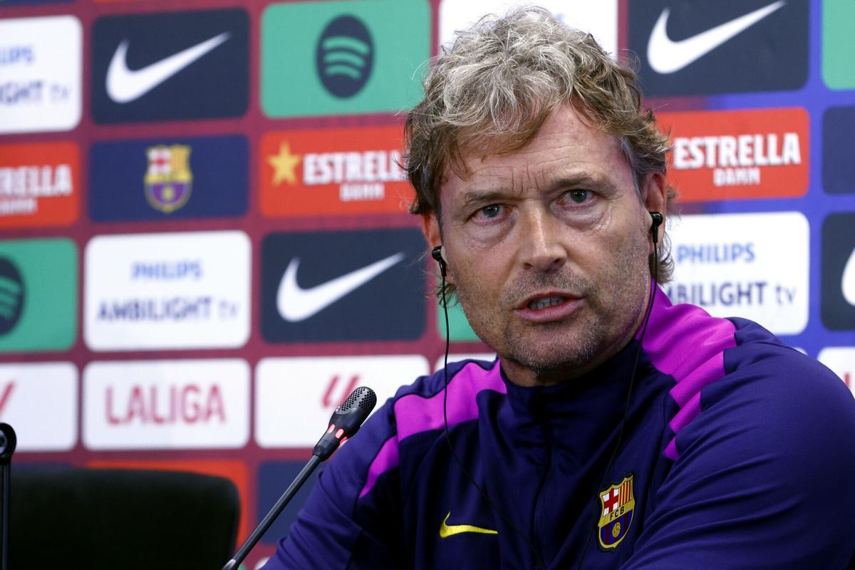 Marcus Sorg, el primer ayudante de Hansi Flick, en la rueda de prensa previa al clásico.