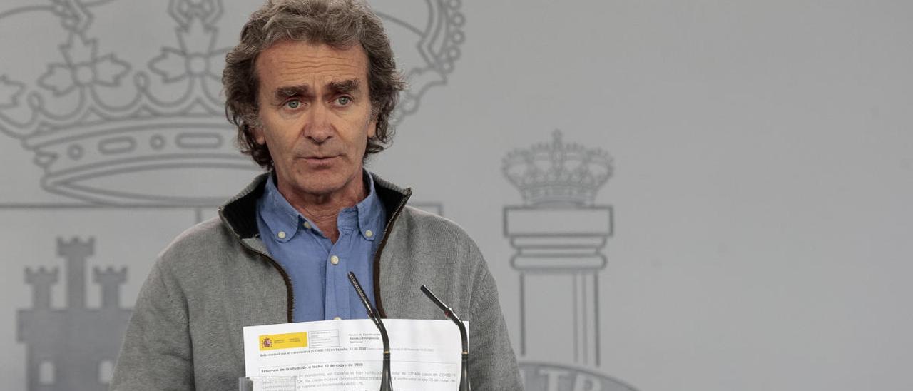 El director del Centro de Coordinación de Alertas y Emergencias Sanitarias, Fernando Simón, durante una rueda de prensa tras una reunión del Comité Técnico para la Desescalada.