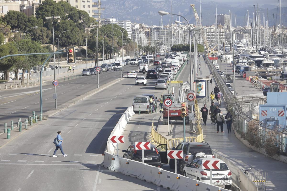 Las fotos del primer día de obras en el Paseo Marítimo de Palma, que se ...