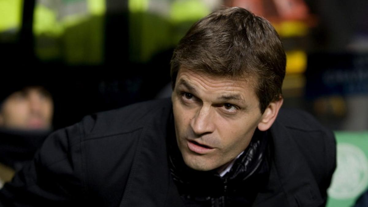 Tito Vilanova, durante el partido del grupo G de la Liga de Campeones que disputan Celtic y FC Barcelona