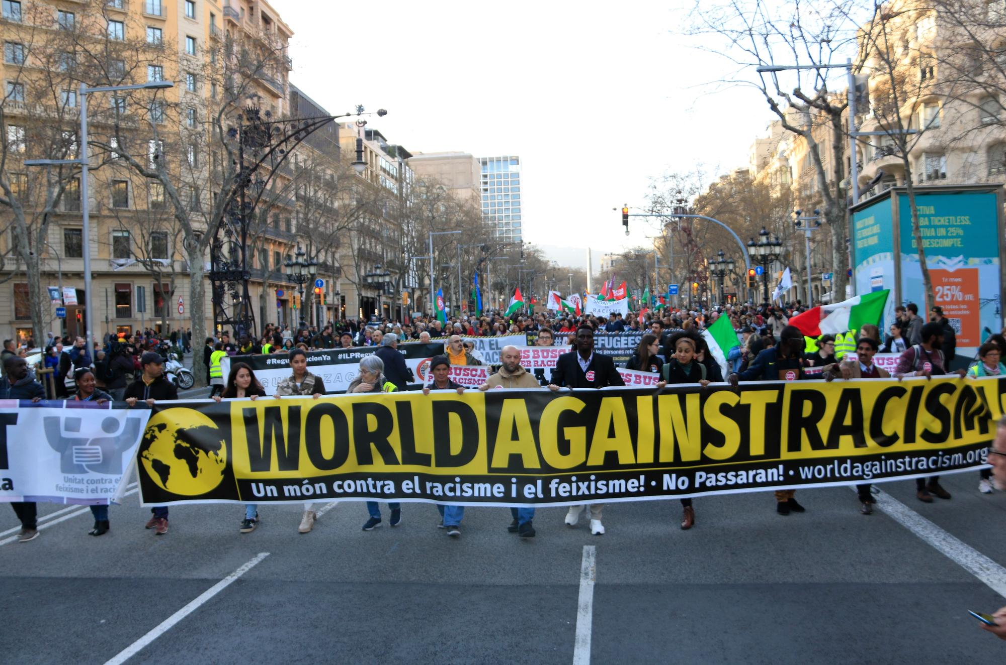 Manifestación antiracista en Barcelona