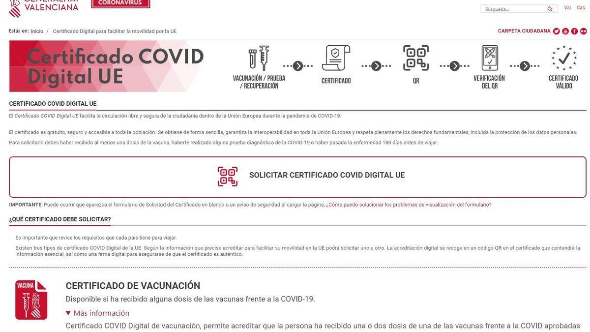 Así es el certificado covid digital.