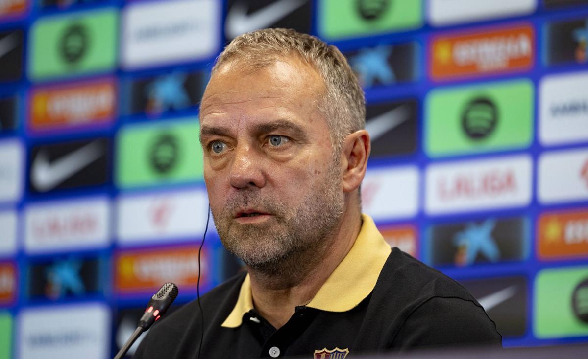 Hansi Flick, en rueda de prensa