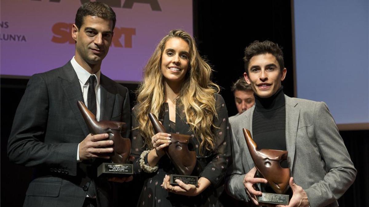 Gerard, Ona y Marc, en la festa de l'Esport Català