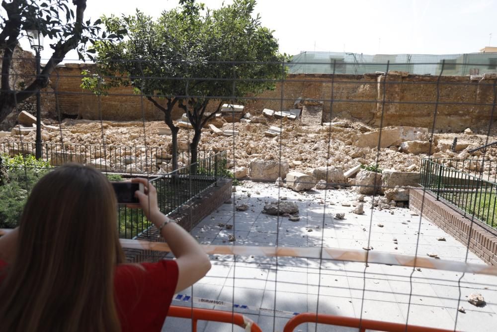 Desplome del muro del patio de los Silos