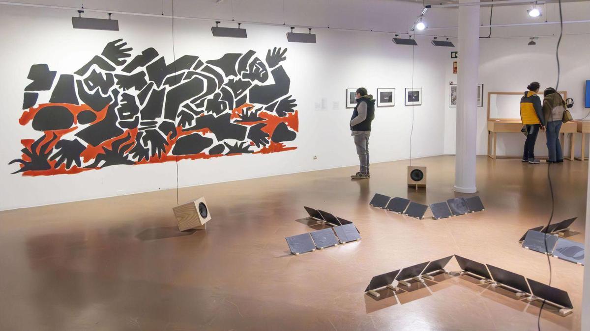 Vista da exposición «Ollos de vidro», no Auditorio de Galicia, en Santiago de Compostela.