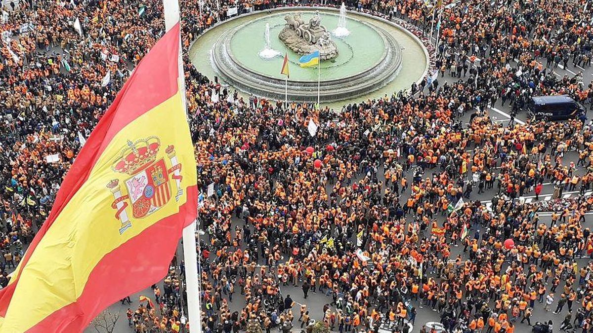 Manifestación en Madrid de agricultores y ganaderos con nutrida presencia de la provincia de Córdoba.