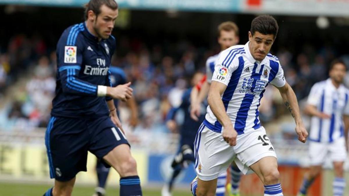 Garteh Bale en acción durante el Real Sociedad - Real Madrid de la Liga BBVA 2015/16