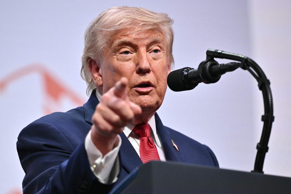 El presidente de EEUU, Donald Trump, durante la rueda de prensa final de la cumbre del G7.