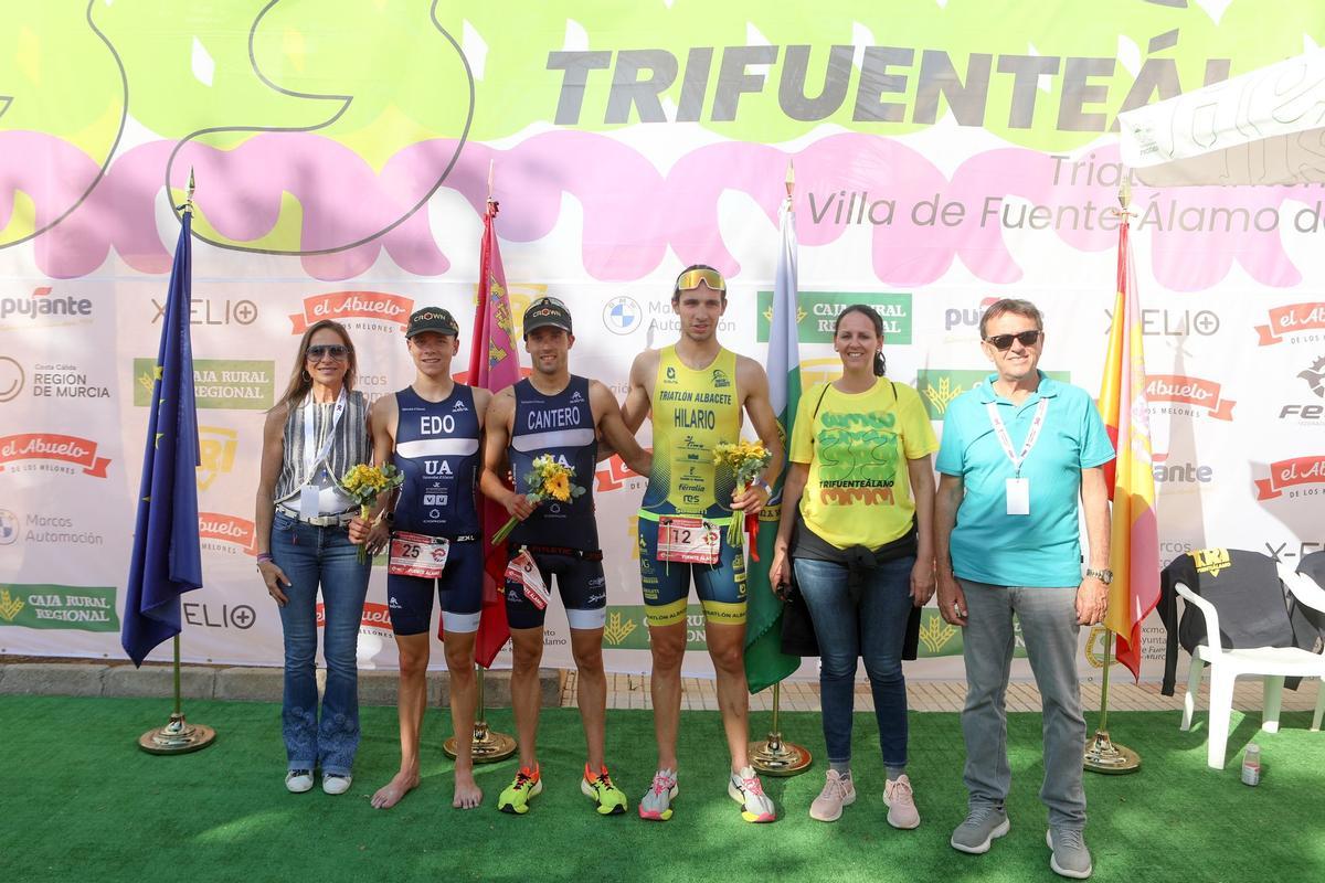 Podio masculino del Triatlón de Fuente Álamo