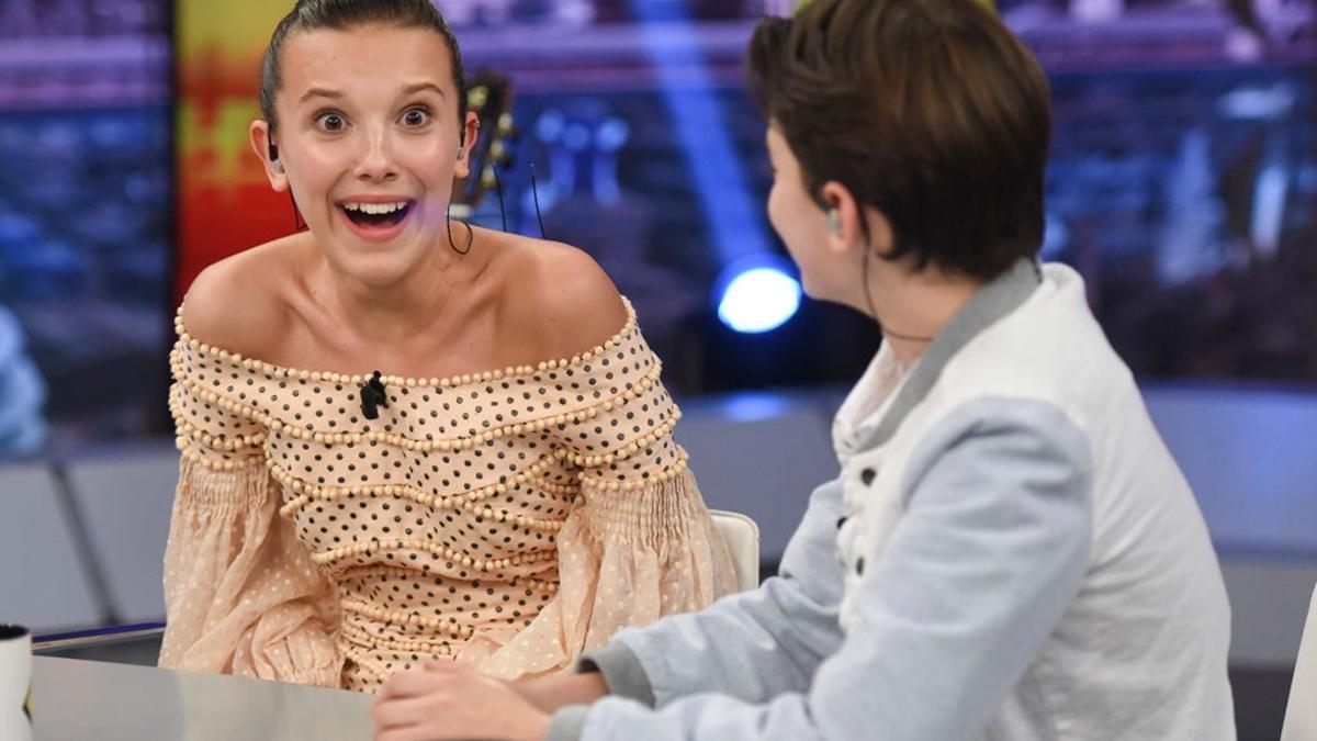 Millie Bobby Brown y Noah Schnapp en El Hormiguero