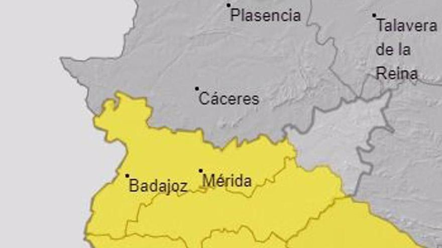Las Vegas del Guadiana, Tierra de Barros y la Serena y el sur de Badajoz, en alerta amarilla este miércoles