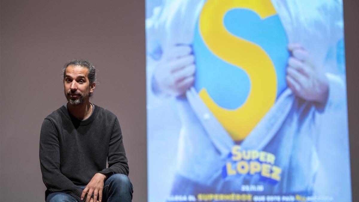 El cineasta Javier Ruiz Caldera, este sábado, en la presentación de 'Superlópez' en el Salón del Cómic.