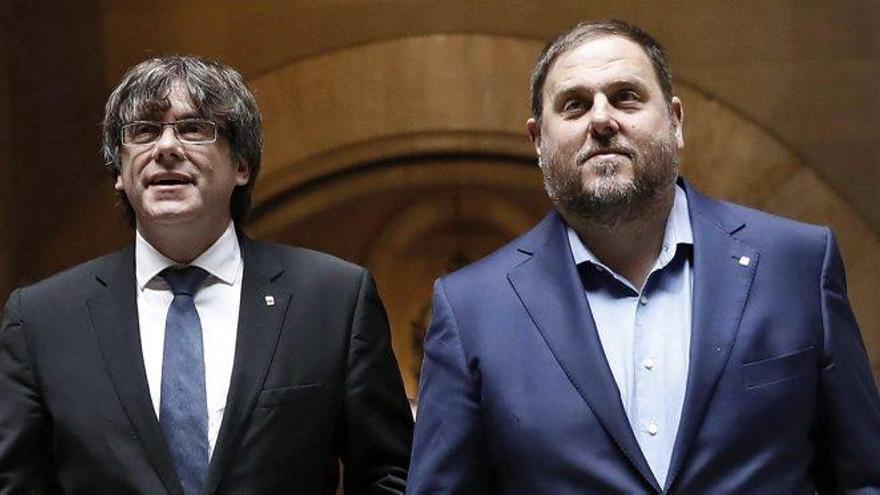 Oriol Junqueras i Carles Puigdemont, dissabte