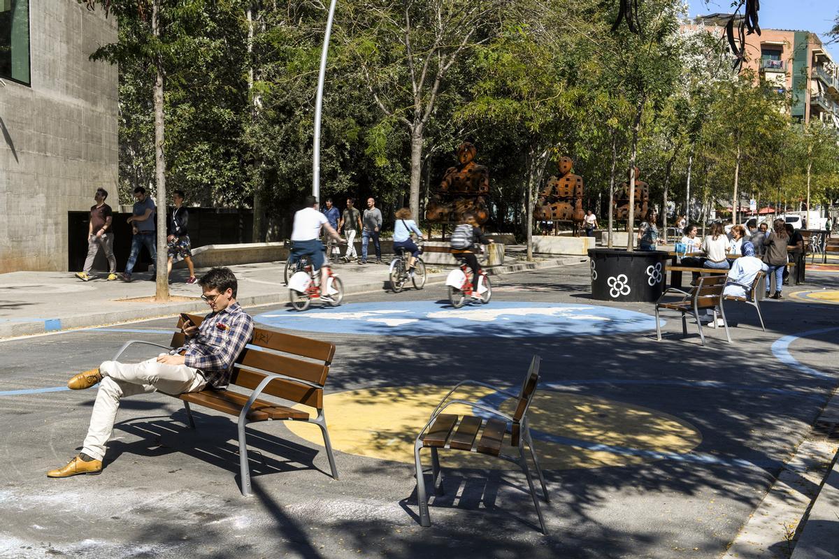 Ambiente en la supermanzana del Poblenou