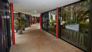 El interior del hotel de la selección española en Lausanne, Suiza, durante la Eurocopa