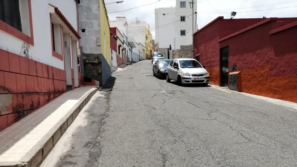 Una de las calles de Los Lomos, en Gáldar.