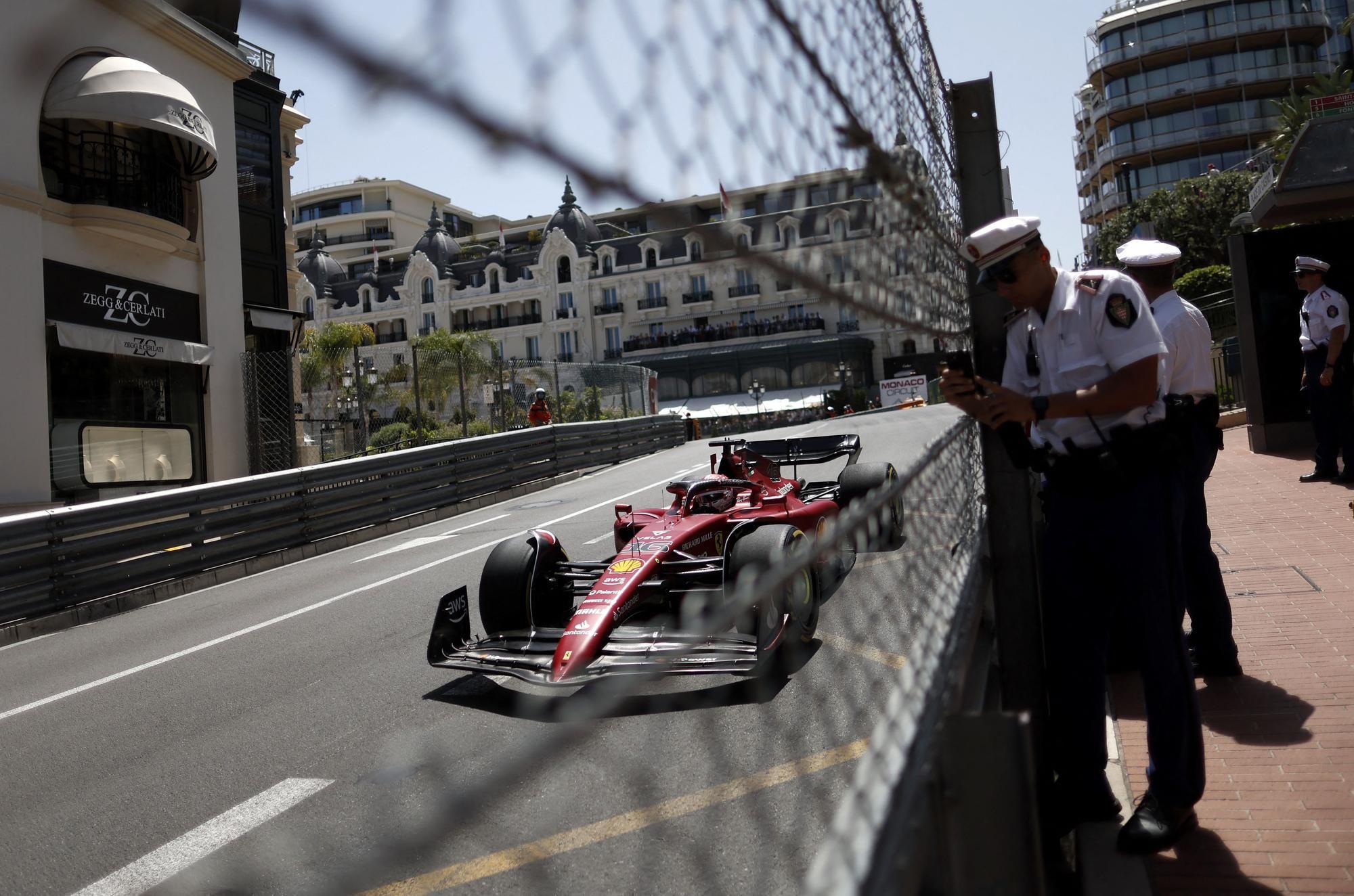 Charles Leclerc, en el circuito de Mónaco.