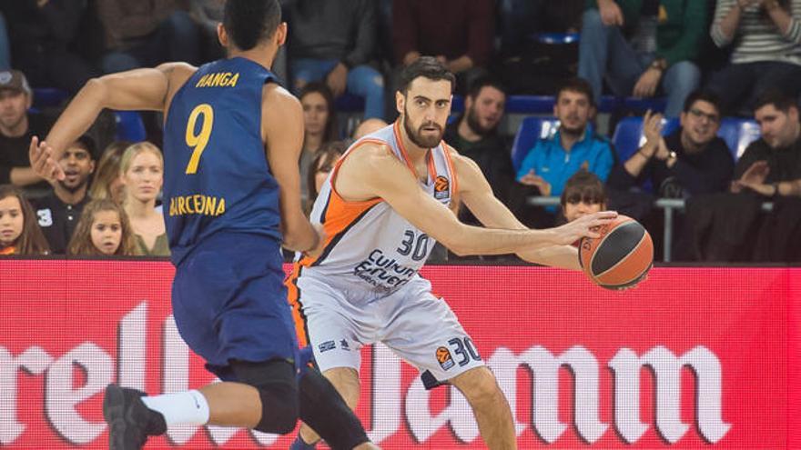 Sastre, en el encuentro de Euroliga en el Palau.