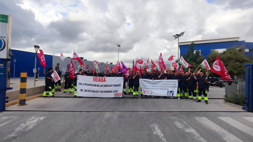 Primera jornada de huelga de los trabajadores de Veiasa, imagen de archivo.