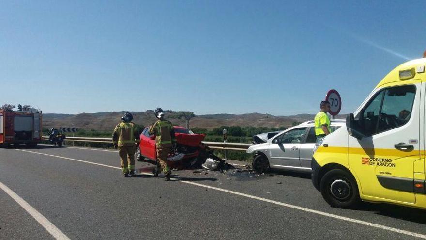 Tres heridos en un accidente en la N-234 en Fuentes de Jiloca