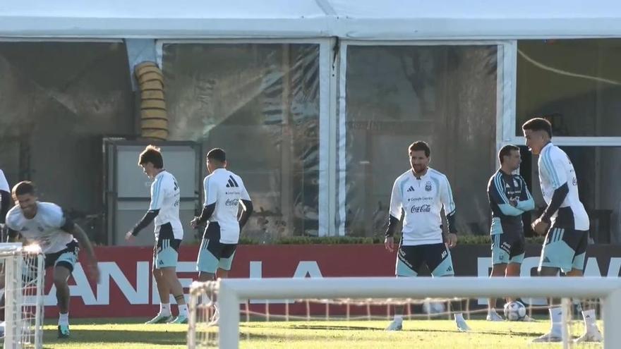 Messi completa su último entrenamiento con Argentina antes de su despedida ante Benín