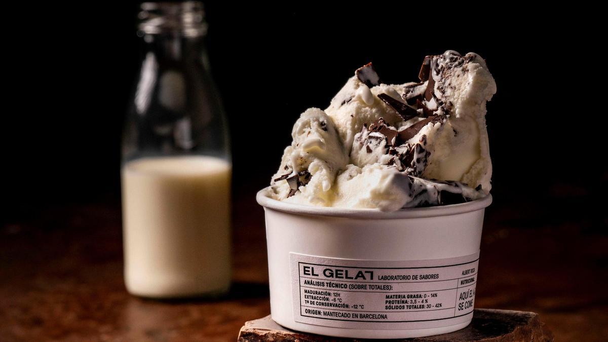 El helado de 'stracciatella' de El Gelat.